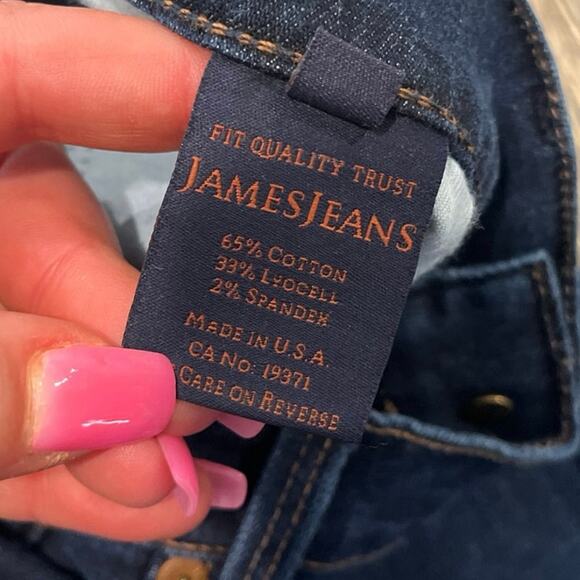 James Jeans Humphrey High Rise Flare Leg Jeans  Adore Stretch Dark Wash Blue - Picture 8 of 11